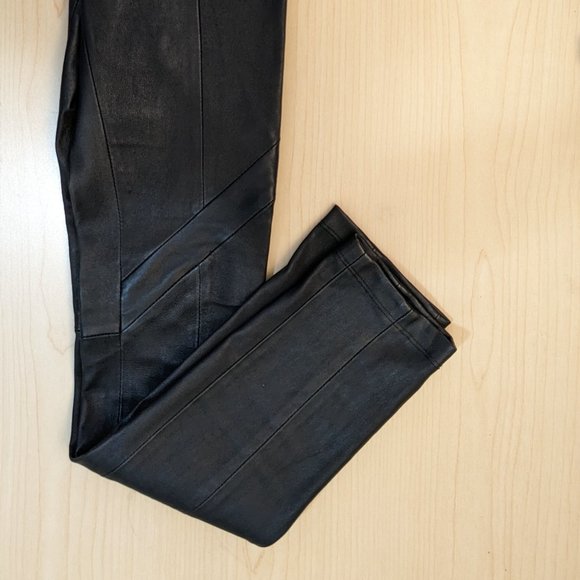 EUC Danier Leather Pants with Stretchy Waist - Picture 2 of 4